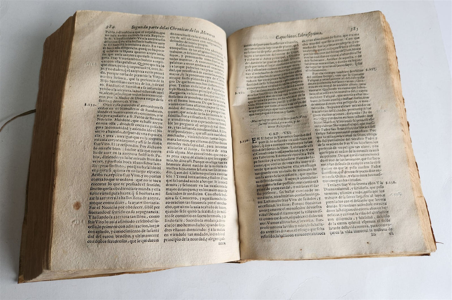 1649 CAPUCHIN ORDER CHRONICLES antique VELLUM BOUND MADRID in SPANISH