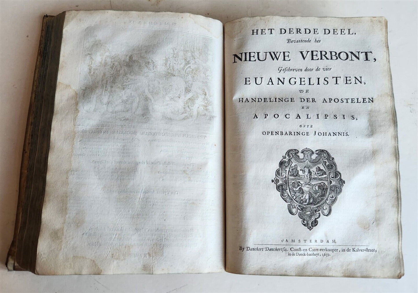 1659 FIGURES OF THE BIBLE in DUTCH antique ILLUSTRATED w/ 233 ENGRAVINGS vellum