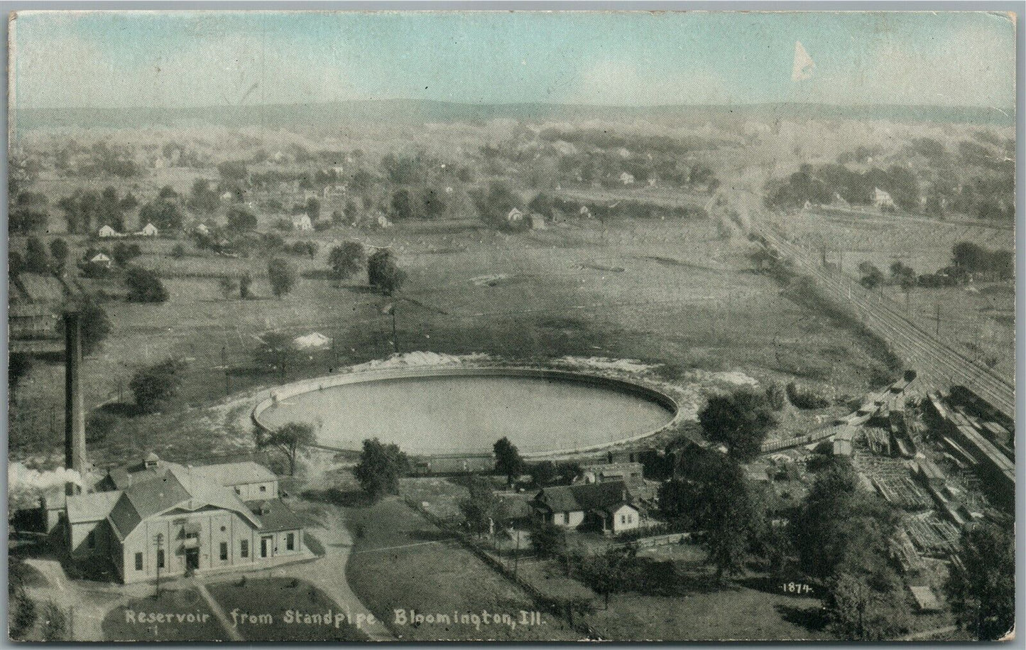 BLOOMINGTON IL RESERVOIR ANTIQUE POSTCARD