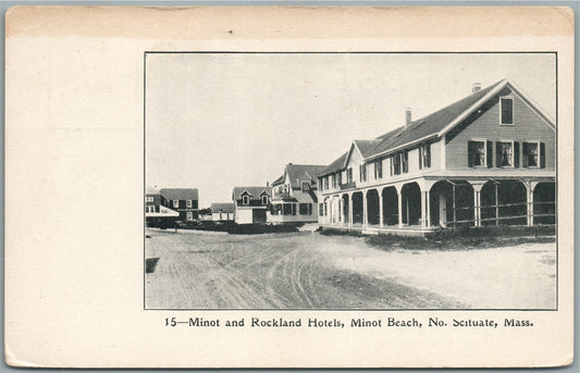 N. SCITUATE RI MINOT & ROCKLAND HOTELS ANTIQUE POSTCARD