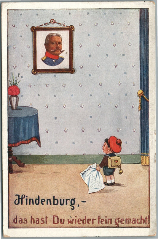 GERMAN WWI ERA HINDENBURG PORTRAIT ANTIQUE POSTCARD