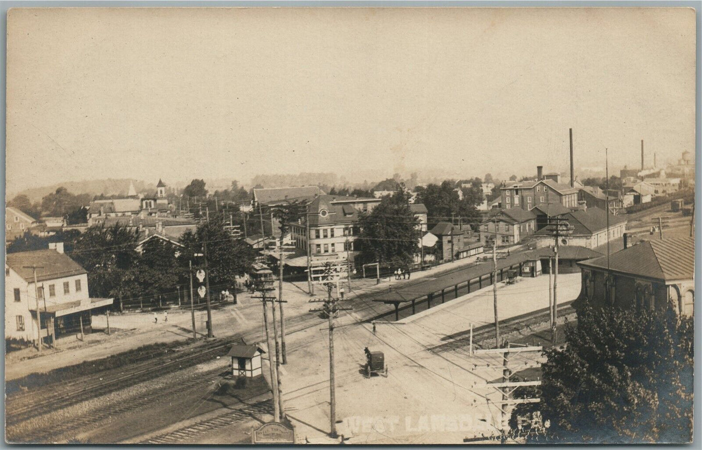 WEST LANSDALE PA GENERAL VIEW ANTIQUE REAL PHOTO POSTCARD RPPC