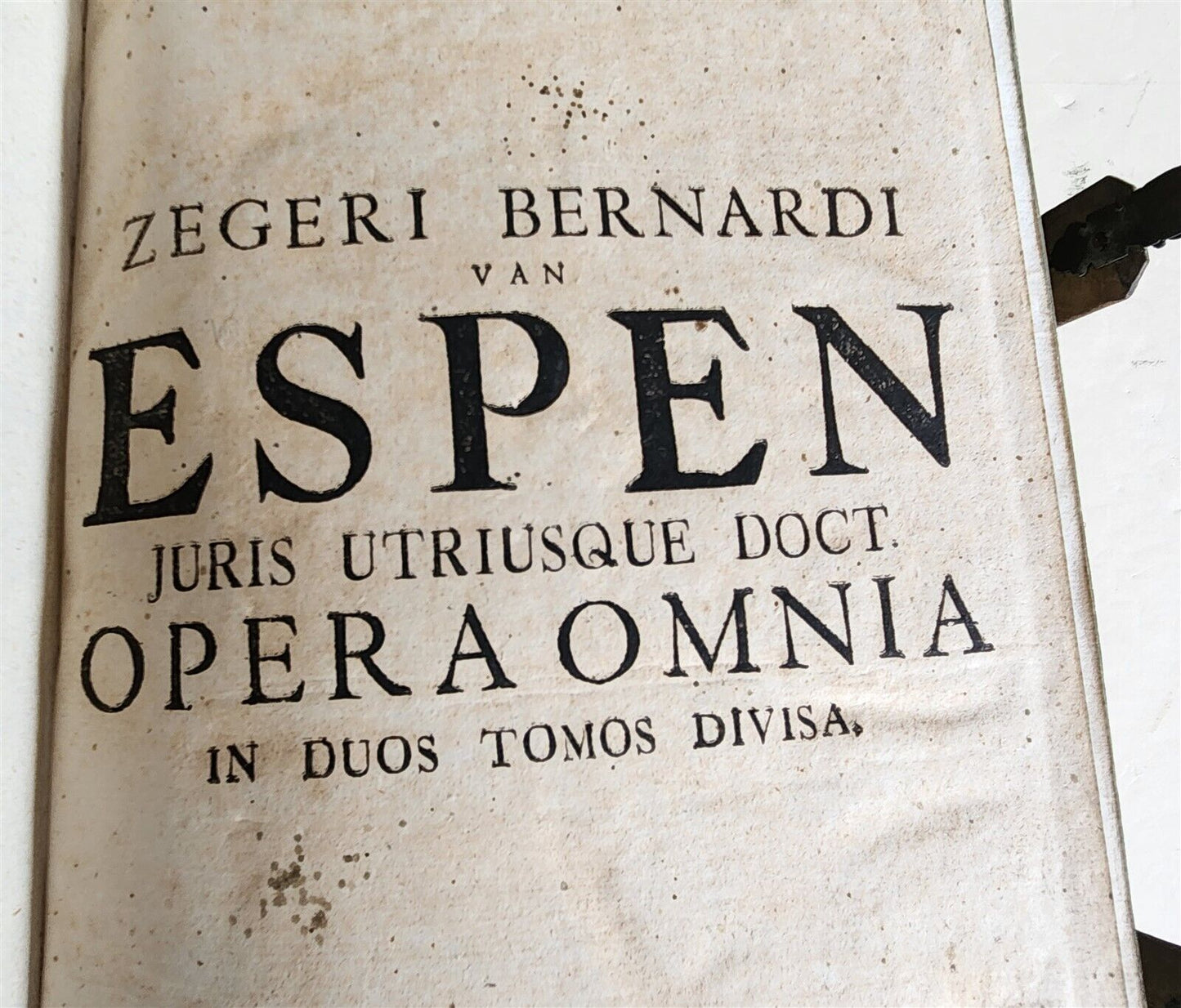 1748 CANON LAW by ESPENIUS antique BLIND-STAMPED PIGSKIN FOLIO