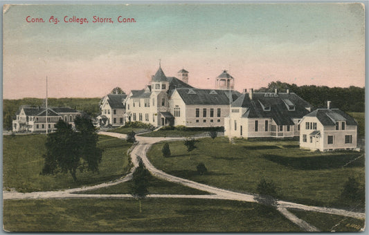 STORRS CT CONN. AG. COLLEGE ANTIQUE POSTCARD