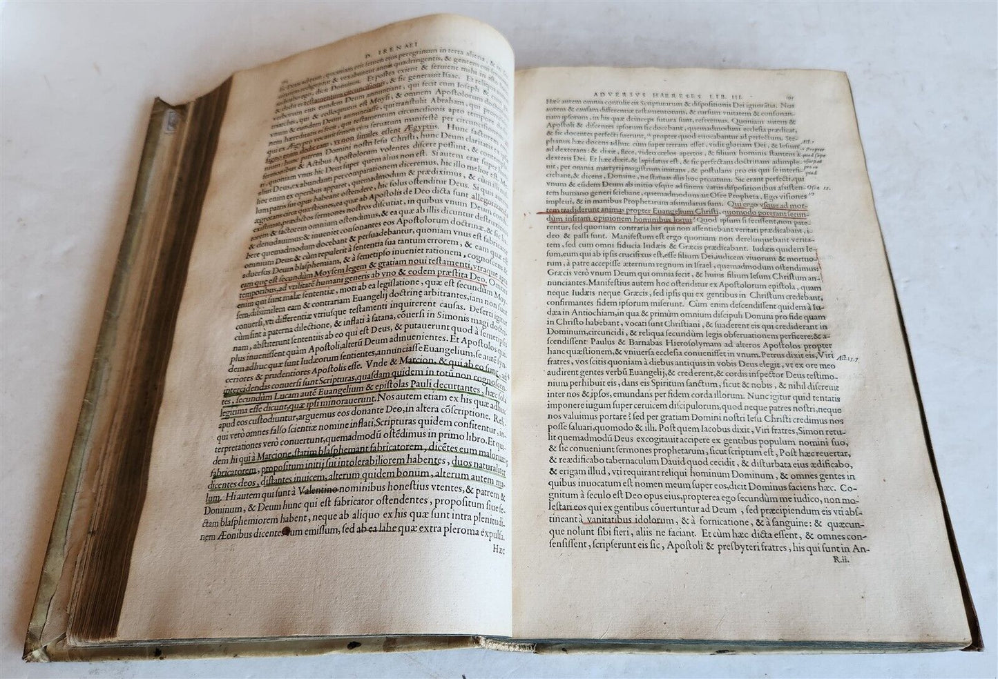 1570 GREEK THEOLOGY in LATIN by IRENAEUS antique 16th CENTURY FOLIO VELLUM BOUND