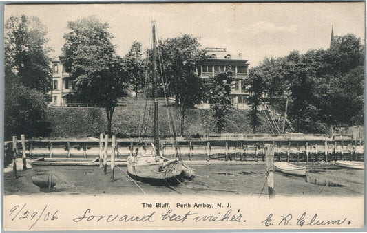 PERTH AMBOY NJ THE BLUFF ANTIQUE POSTCARD