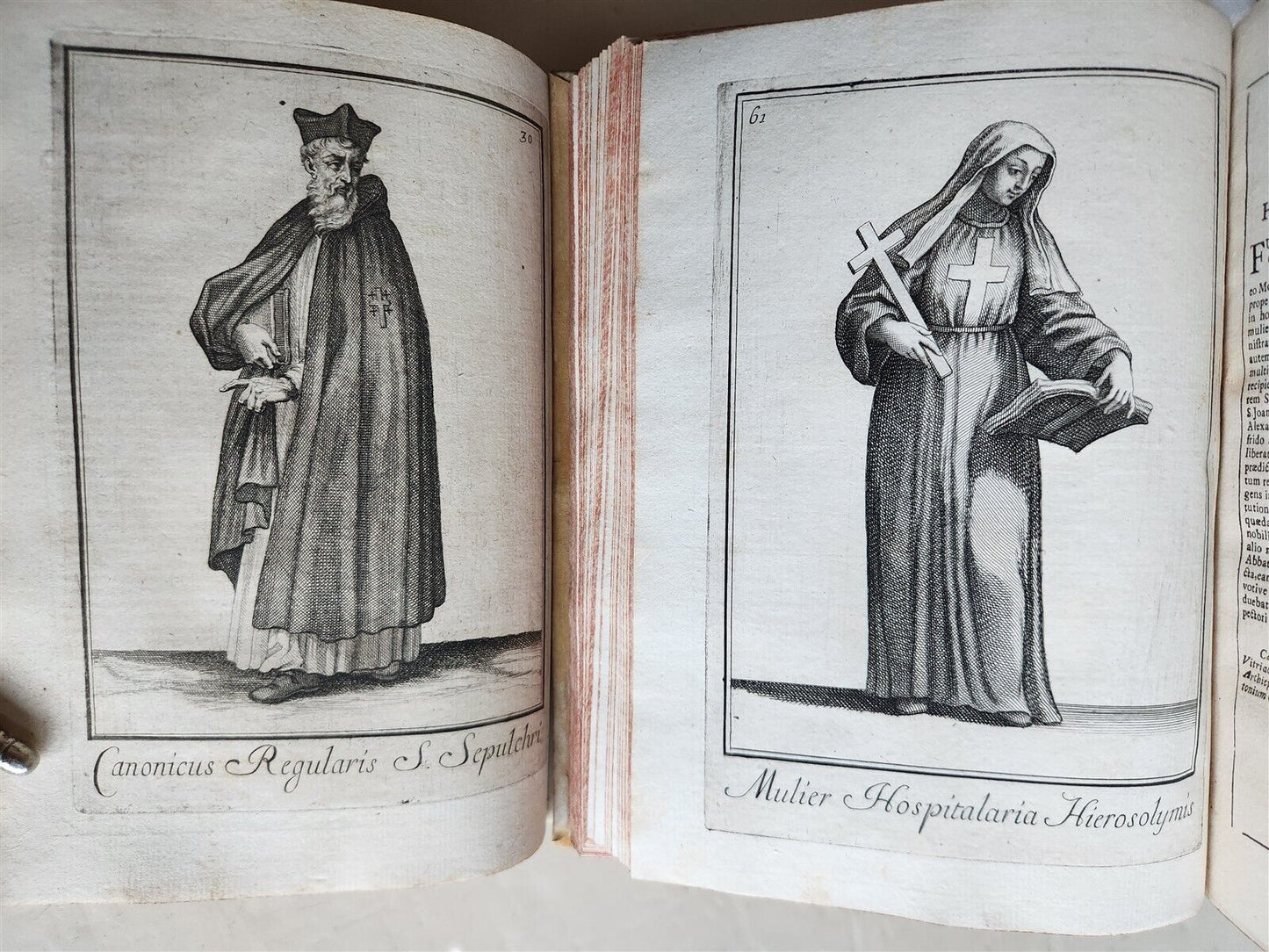 1706 ORDER of MILITANT CHURCH illustrated w/ 244 PLATES 2 VOLS antique VELLUM