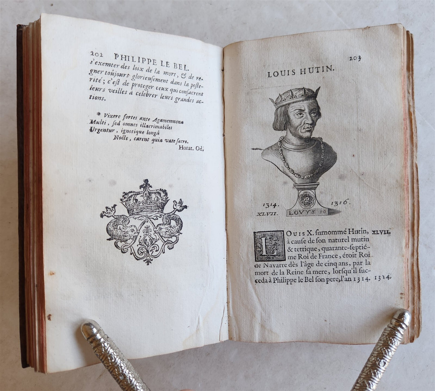 1726 HISTORY of FRANCE ILLUSTRATED w/ PORTRAITS of FRENCH KINGS S antique