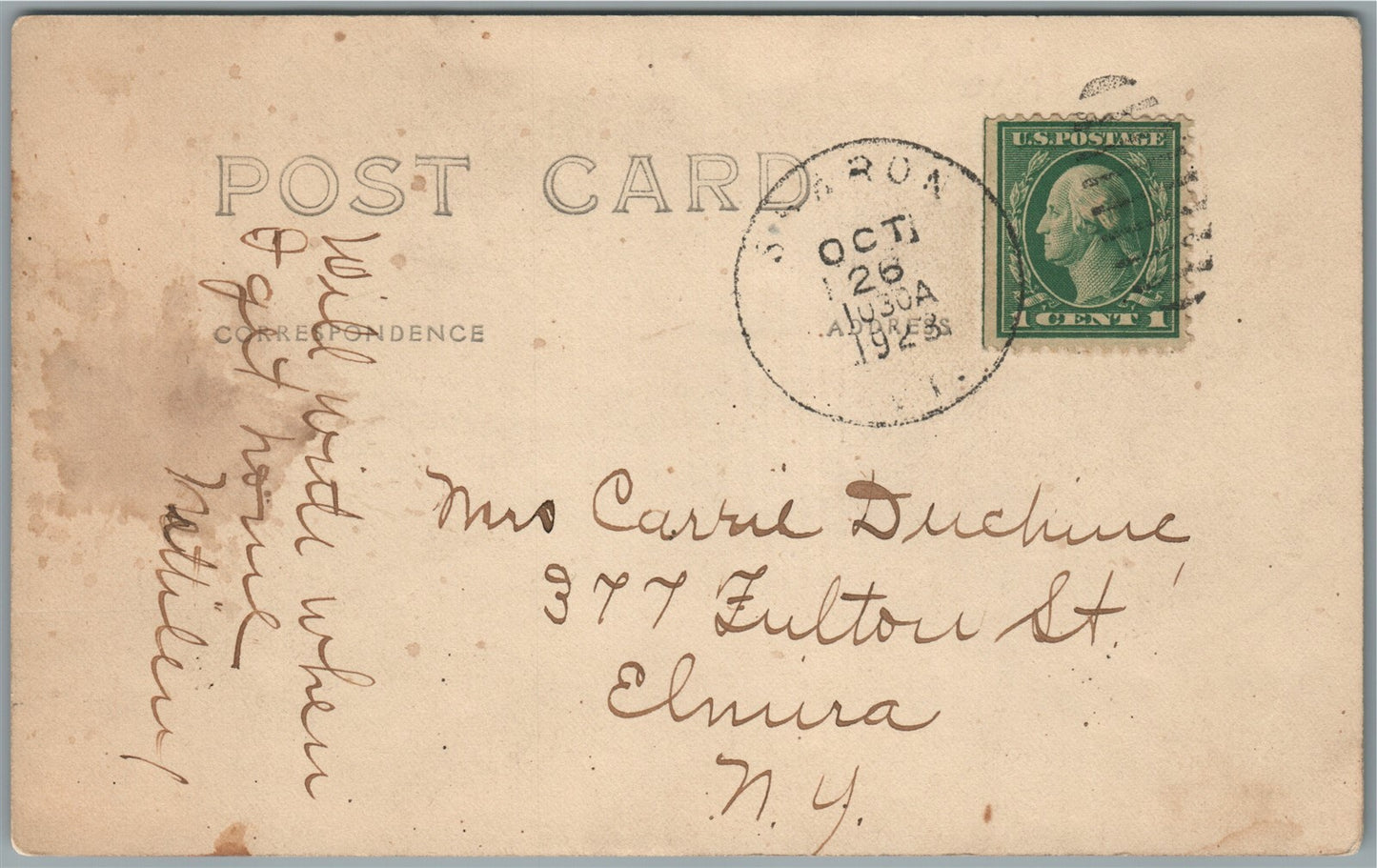 SHARON VT MAIN STREET 1923 ANTIQUE REAL PHOTO POSTCARD RPPC