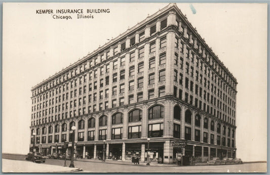 CHICAGO IL KEMPER INSURANCE BUILDING VINTAGE REAL PHOTO POSTCARD RPPC