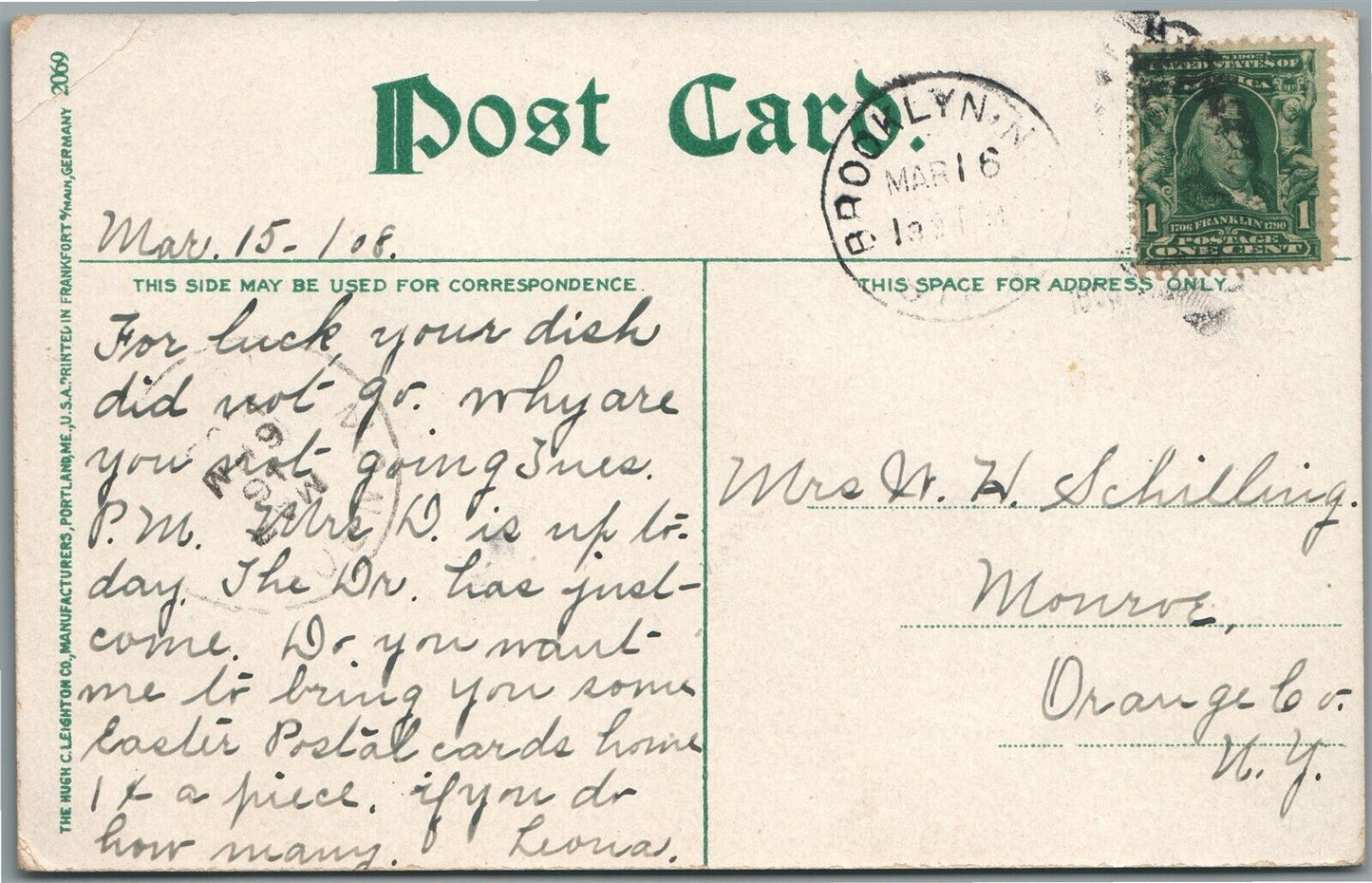 BROOKLYN NY PRATTS INSTITUTE ANTIQUE POSTCARD