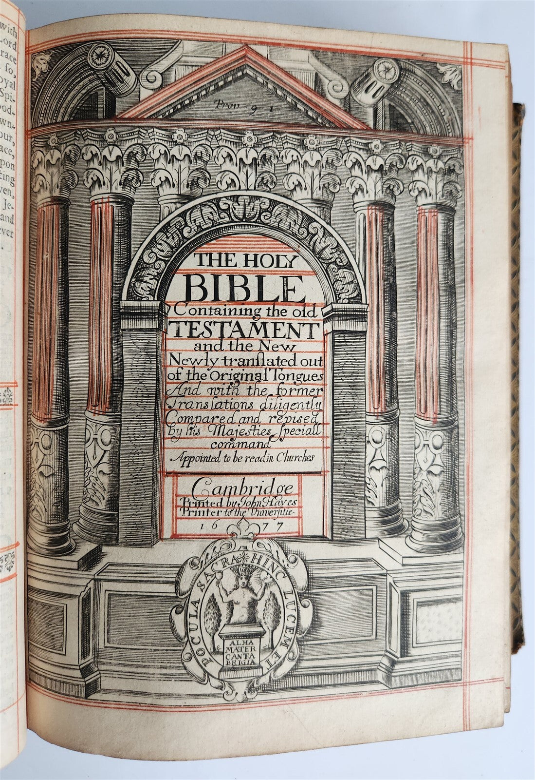 1677 BIBLE in ENGLISH OLD & NEW TESTAMENT antique Cambridge John Hayes