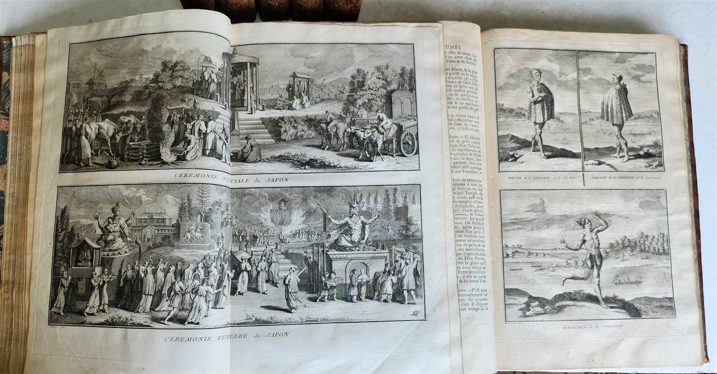 1741 HISTOIRE des CEREMONIES et COUTUMES de PEUPLES DU MONDE 7 vols antique