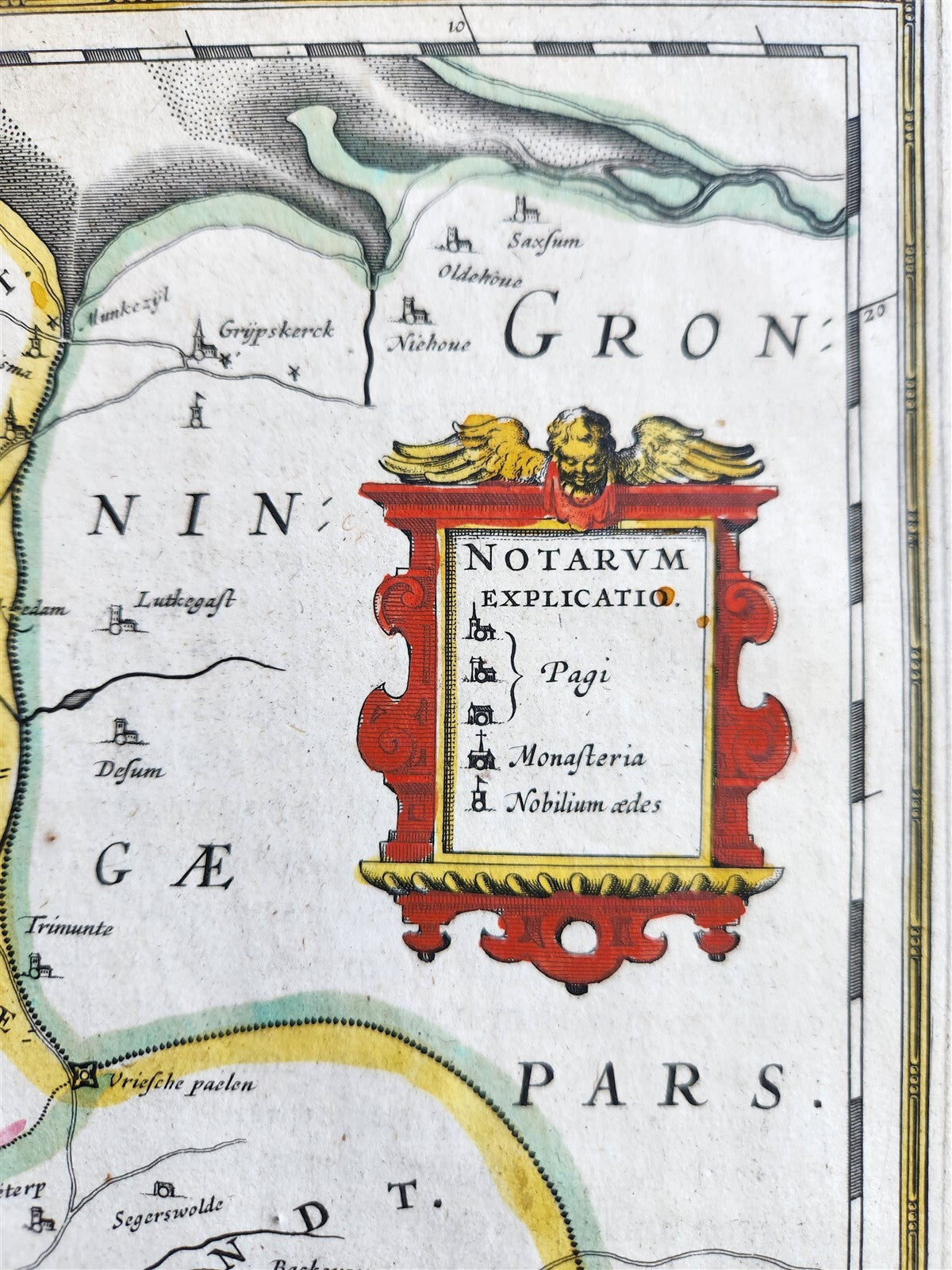 1640 FRISIA NETHERLANDS MAP by WILLEM BLAEU antique AUTHENTIC hand colored