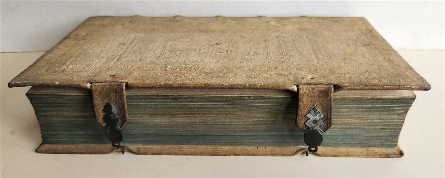 1748 CANON LAW by ESPENIUS antique BLIND-STAMPED PIGSKIN FOLIO