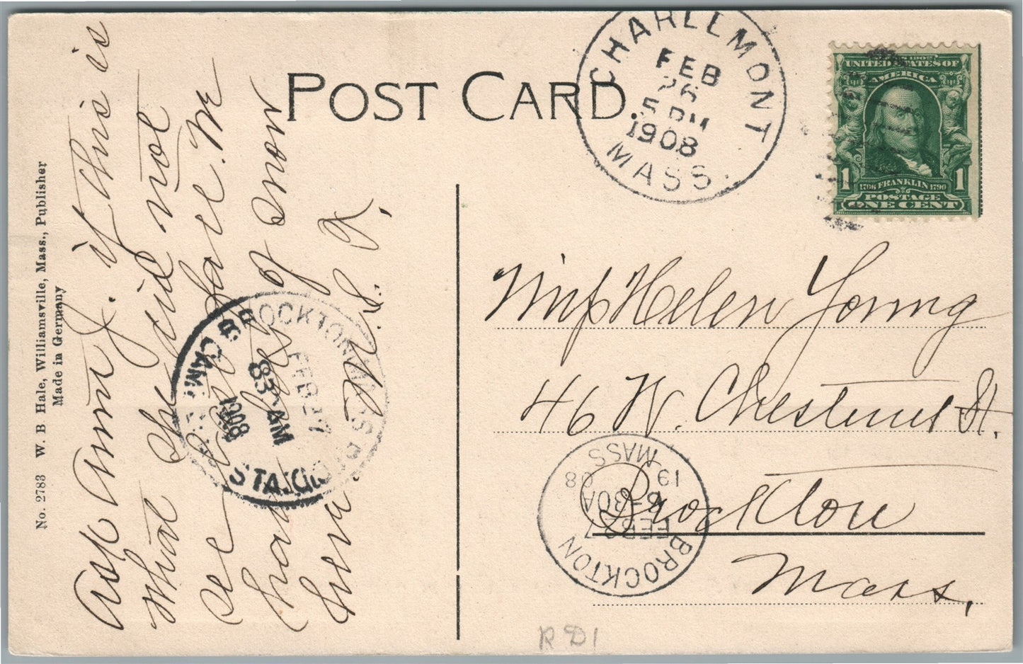 SHELBURNE FALLS GRANGE MA ANTIQUE POSTCARD