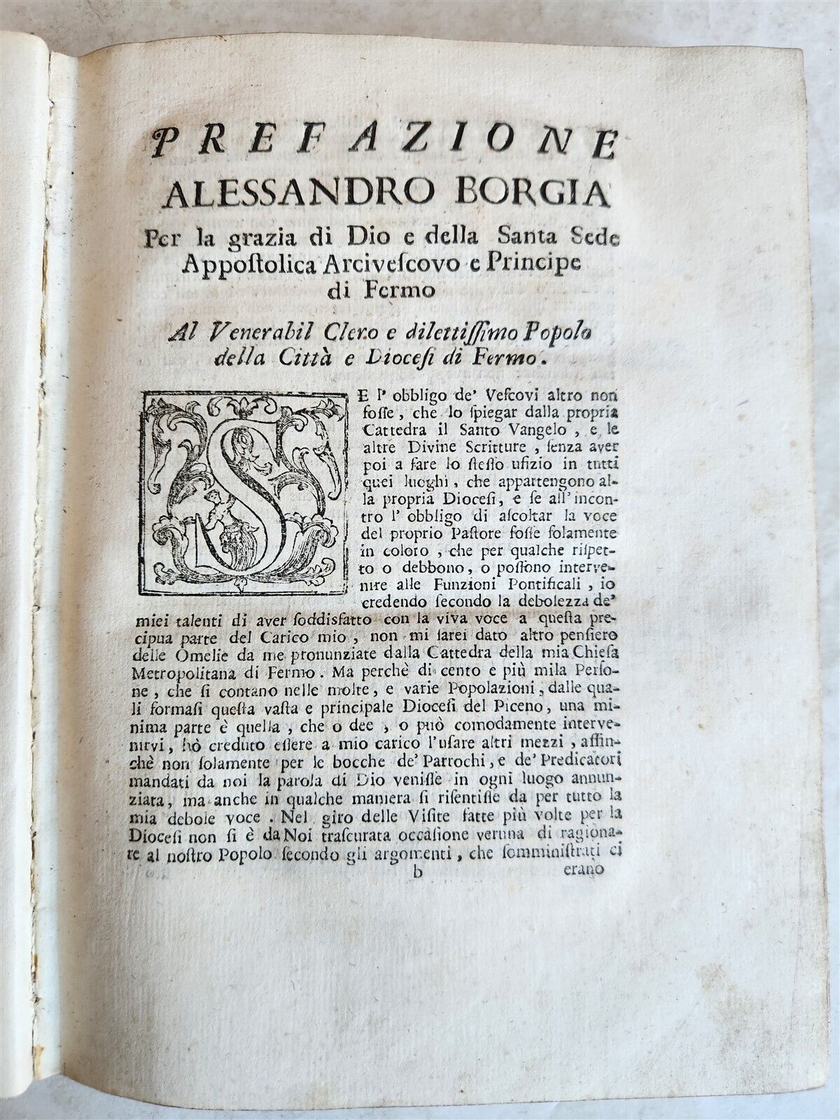 1739 OMELIE DETTE DA ALESSANDRO BORGIA antique RARE SERMONS