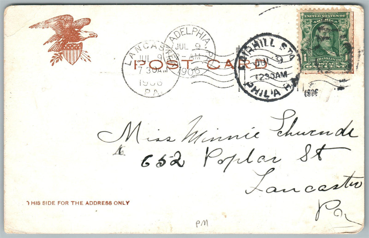 PHILADELPHIA PA NIGHT VIEWS 1906 UNDIVIDED ANTIQUE POSTCARD