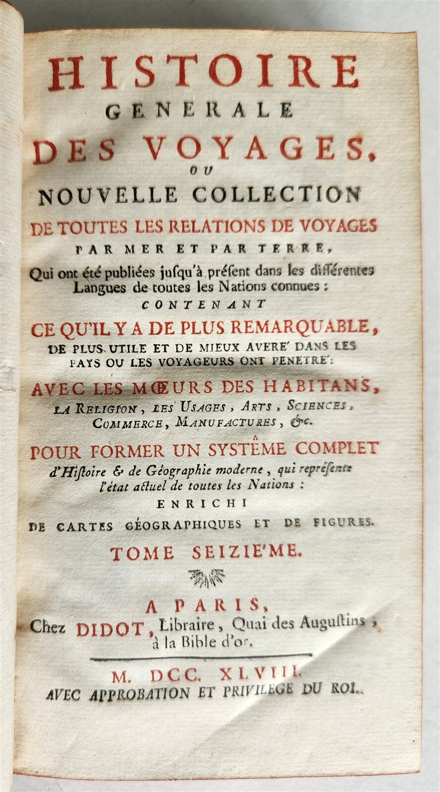 1748 HISTOIRE des VOYAGES antique vol.16 illustrated CONGO AFRICA