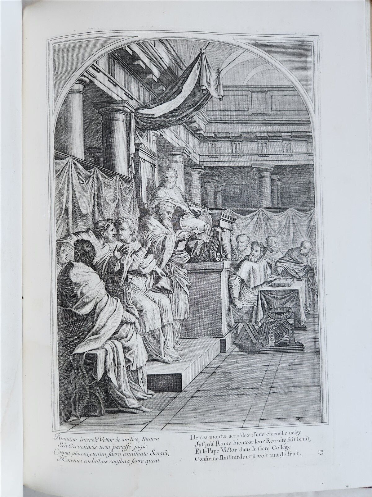 1750 LIFE of ST. BRUNO FULLY ILLUSTRATED LARGE FOLIO antique in FRENCH