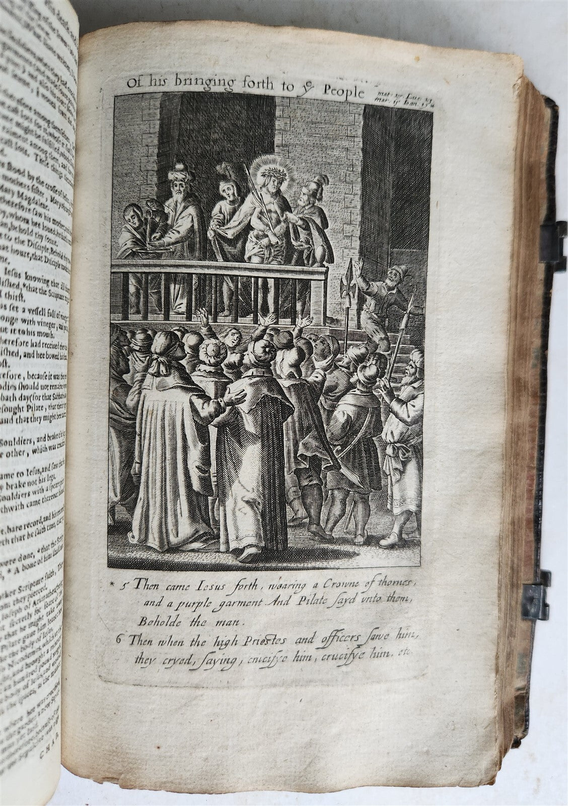 1631-34 BIBLE in ENGLISH ILLUSTRATED NEW TESTAMENT COMMON PRAYERS PSALMS antique