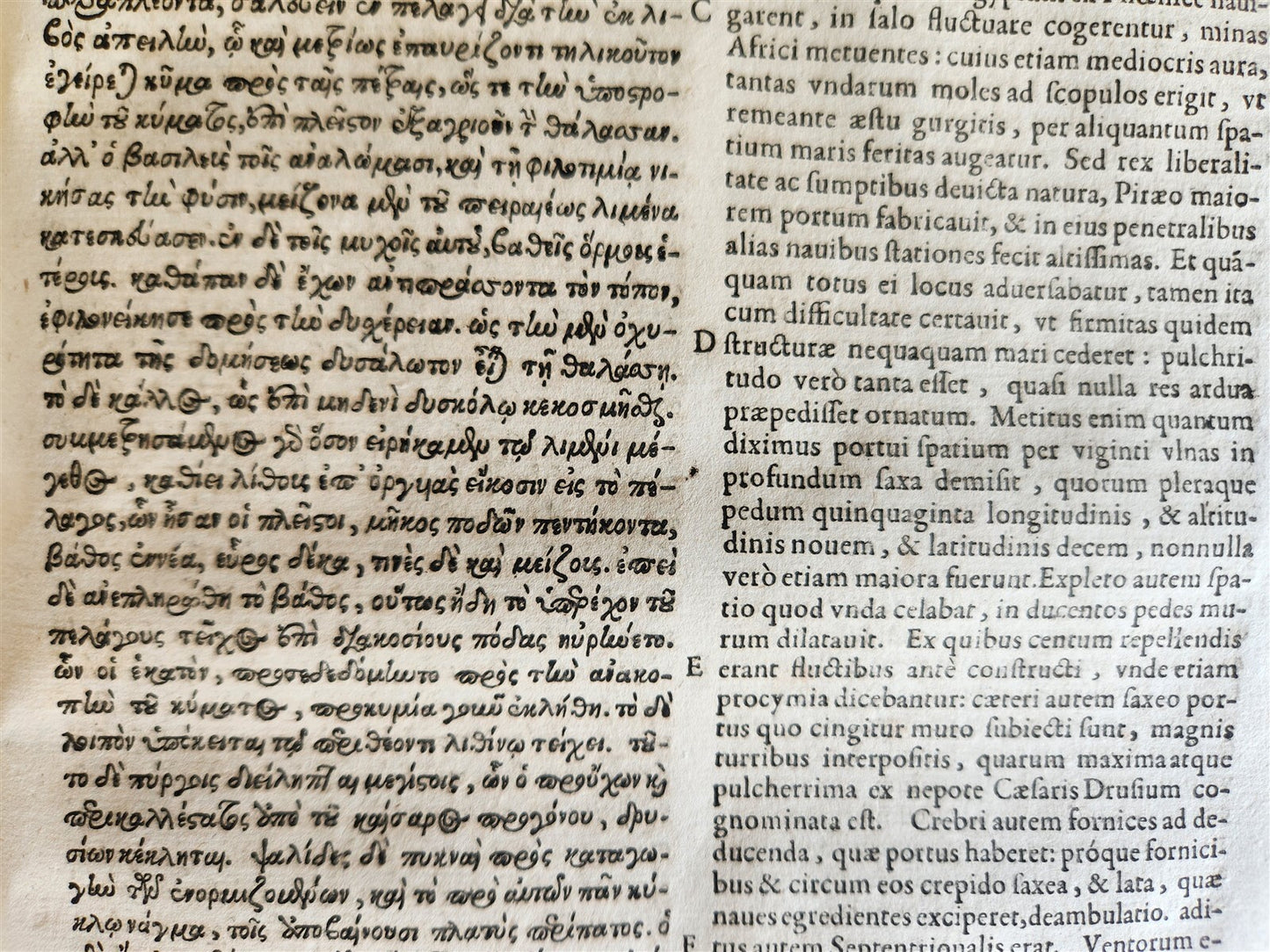 1611 FLAVIUS JOSEPHUS GREEK LATIN EDITION antique FOLIO