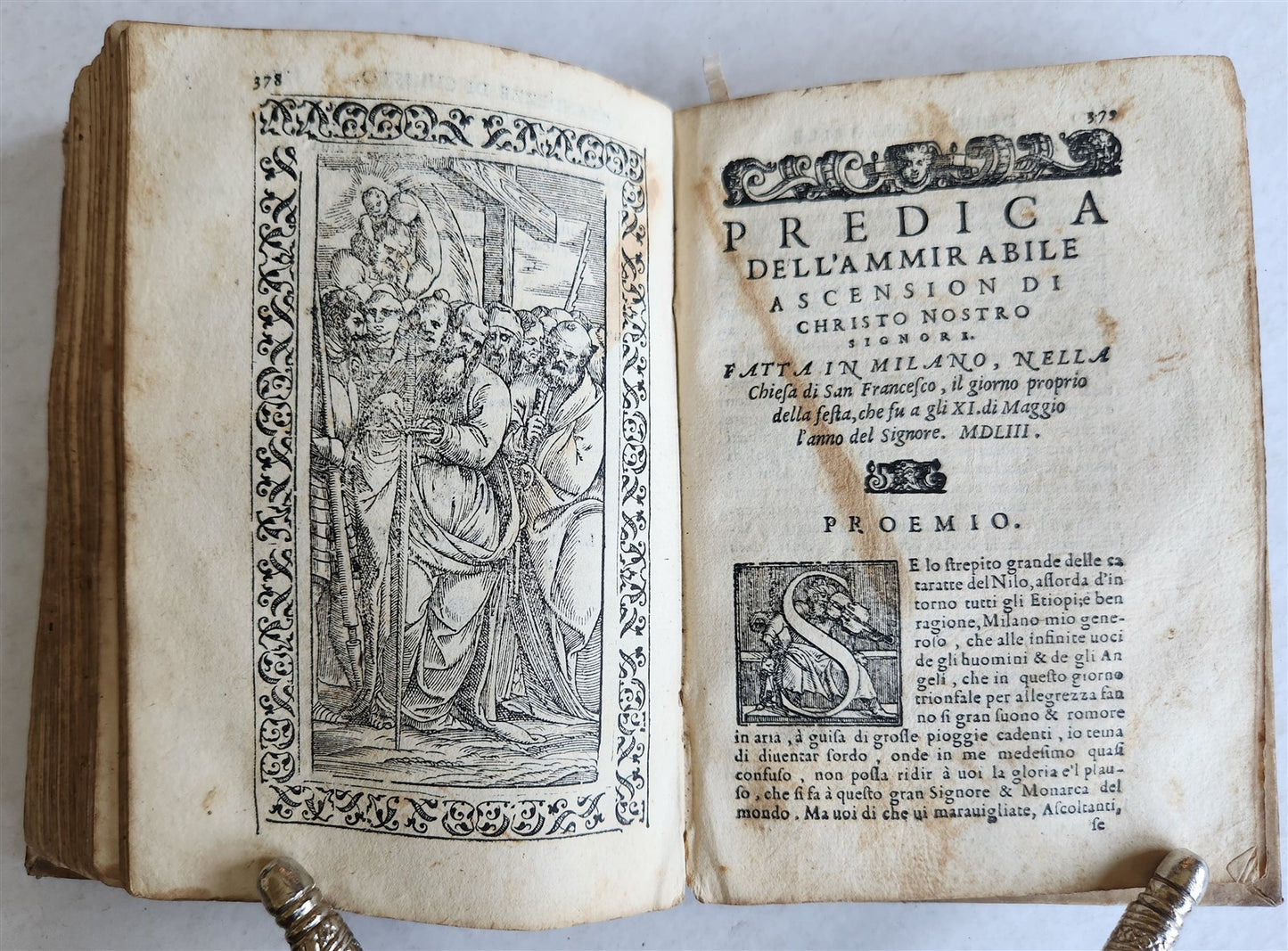 1581 SERMONS by MUSSO COPRNELIO antique 16th CENTURY vellum ILLUSTRATED scarce