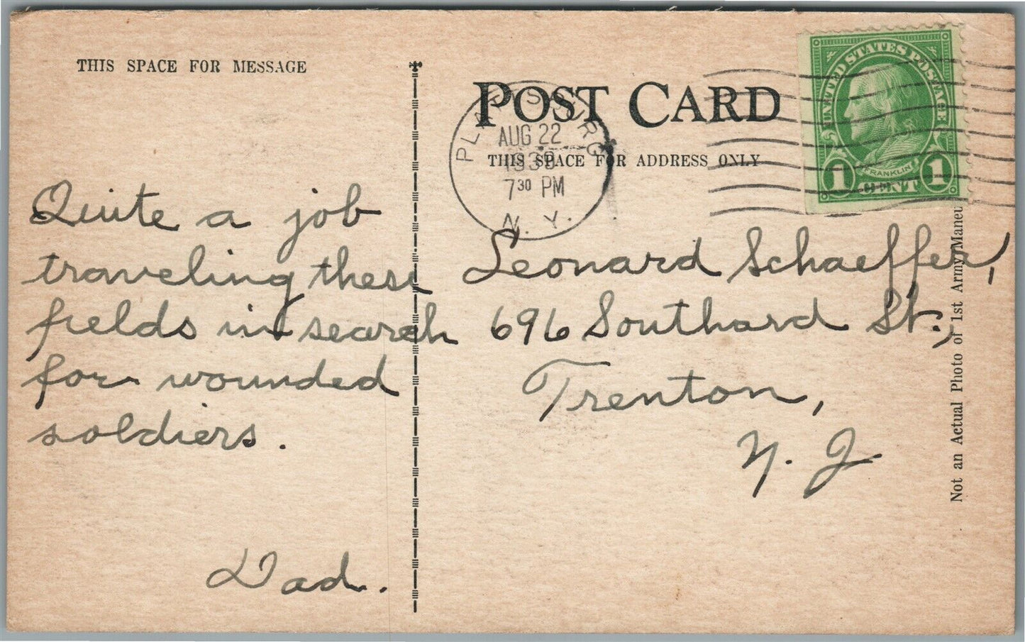 PLATTSBURG NY US ARMY FIRING LINE MILITARY MANEUVERES WWII ERA ANTIQUE POSTCARD