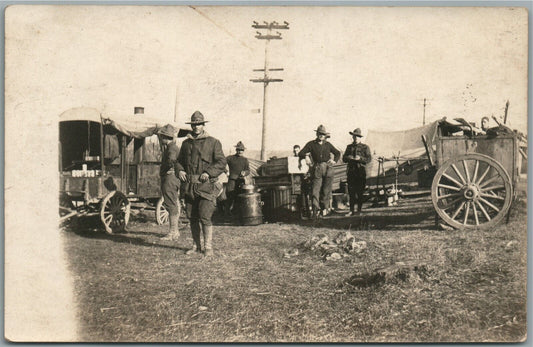 WWI ERA AMERICAN SOLDIERS ANTIQUE REAL PHOTO POSTCARD RPPC