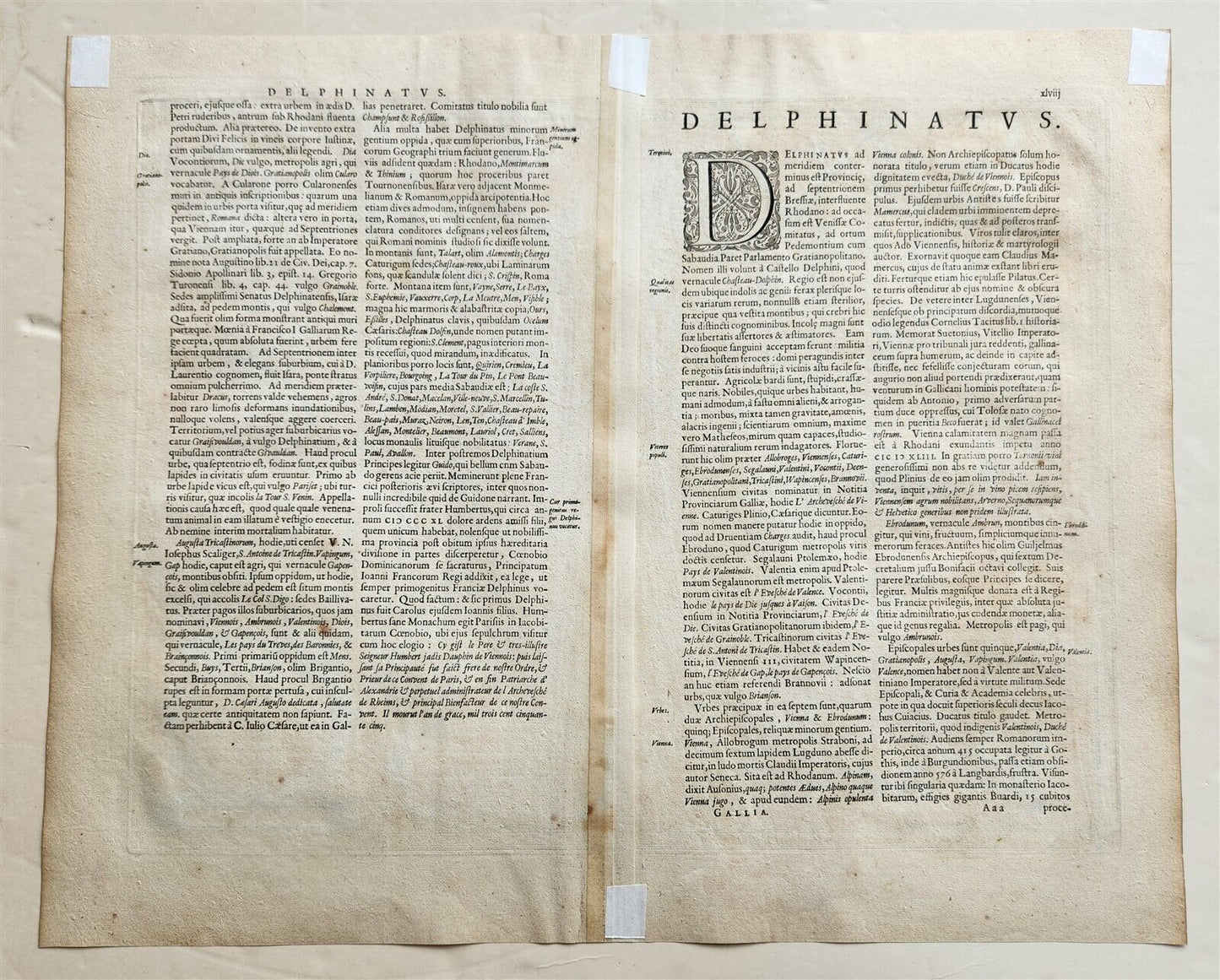1640 MAP of FRANCE DAUPHINE PROVINCE WILLEM BLAEU antique AUTHENTIC hand colored