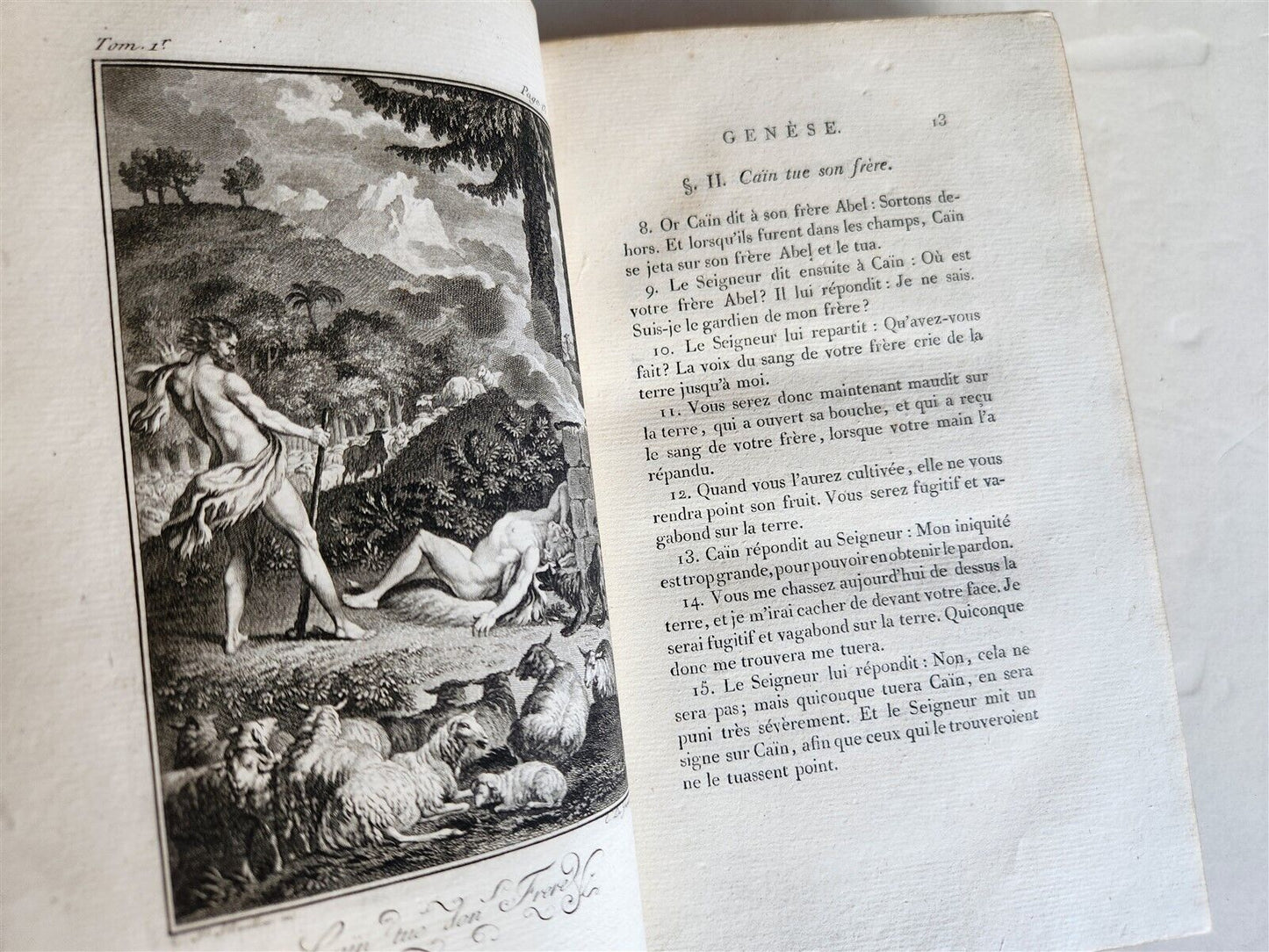 1789 BIBLE in FRENCH ILLUSTRATED w/ 300 PLATES 12 VOLUMES SET antique