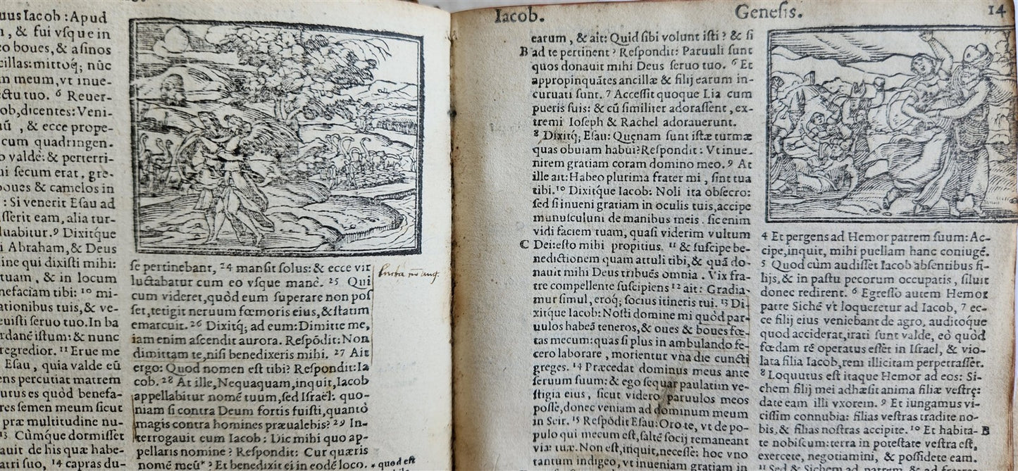 1563 BIBLE in LATIN antique ILLUSTRATED 16th century BIBLIA