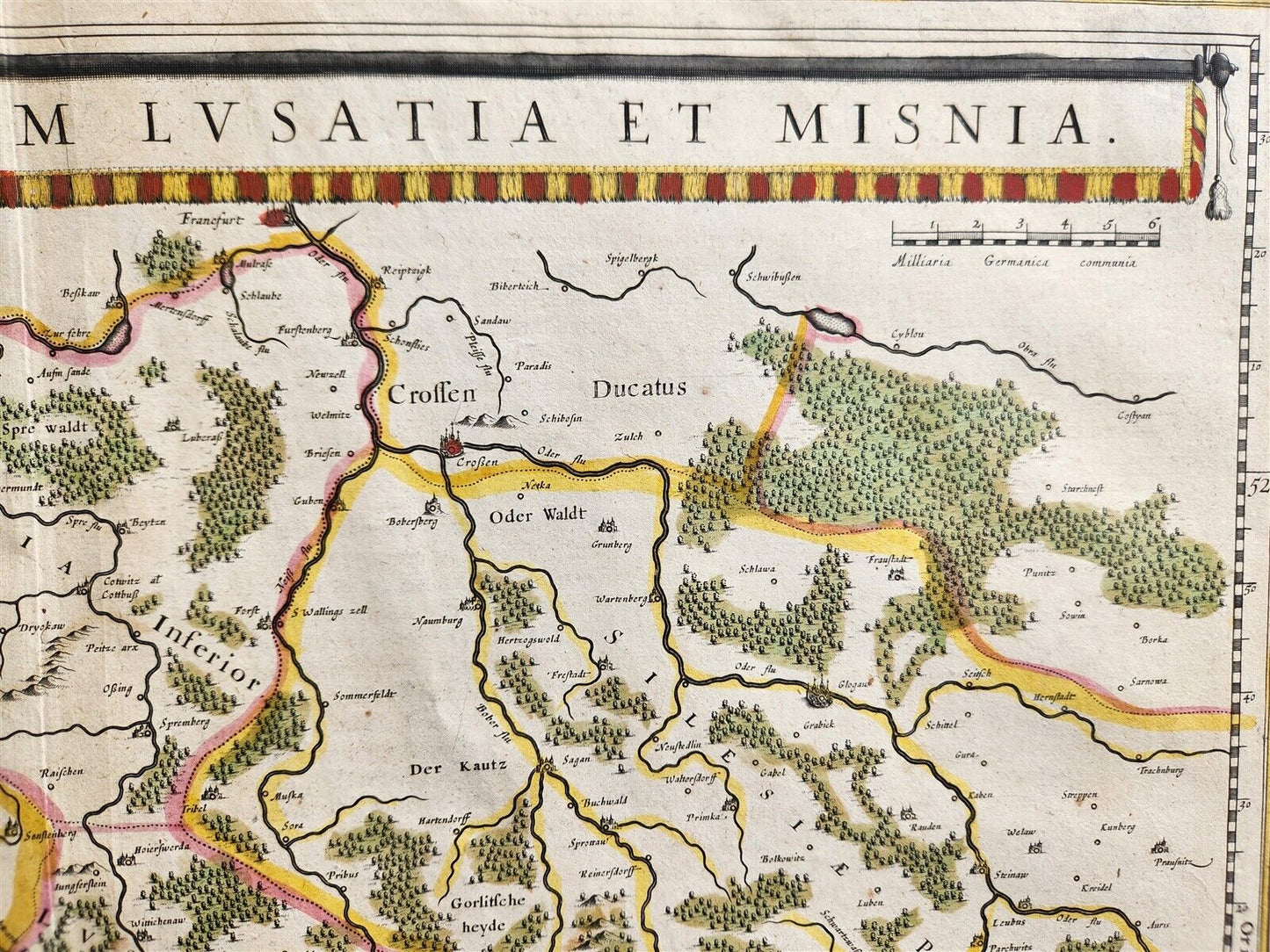 1640 MAP of GERMANY POLAND SAXONIA by WILLEM BLAEU antique AUTHENTIC handcolored