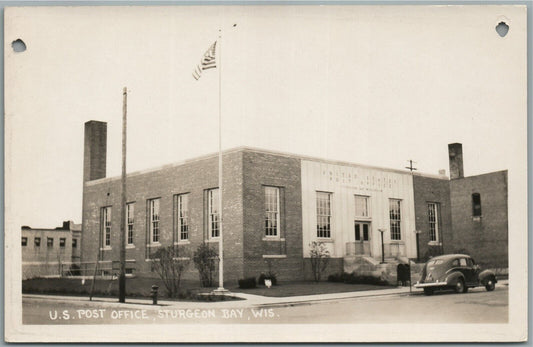 STURGEON BAY WI POST OFFICE ANTIQUE REAL PHOTO POSTCARD RPPC