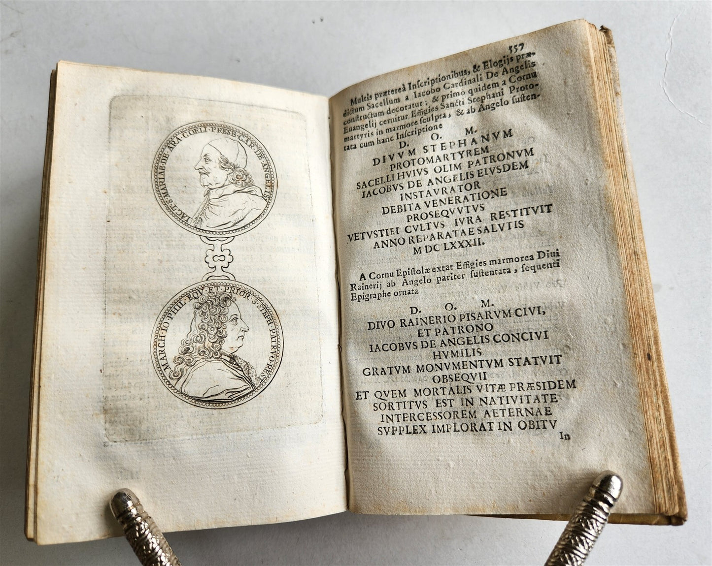 1706 FLORENTINE POPES & CARDINALS HISTORY in LATIN antique vellum binding