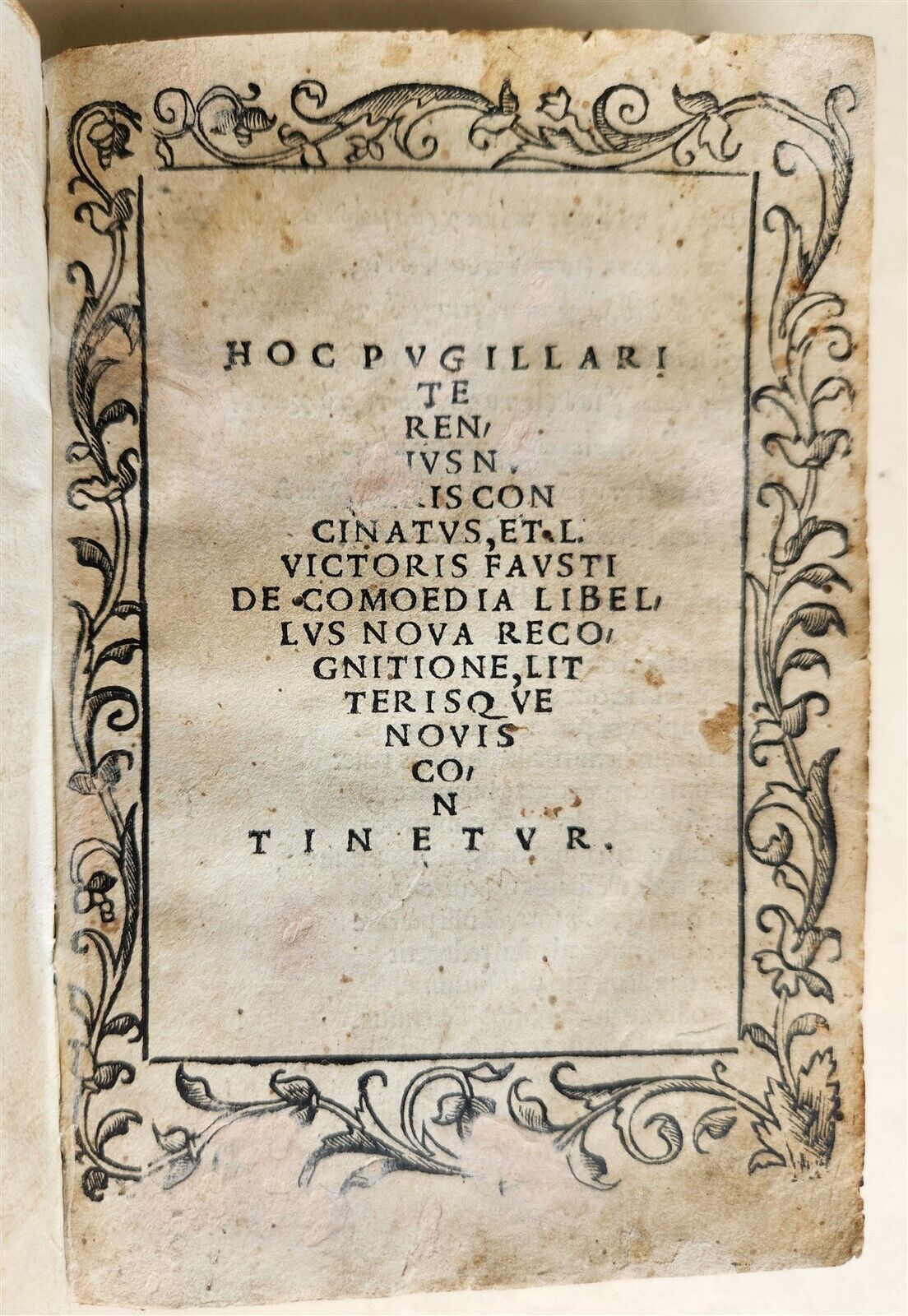 1511 POST-INCUNABULA EDITION of TERENCE antique RARE