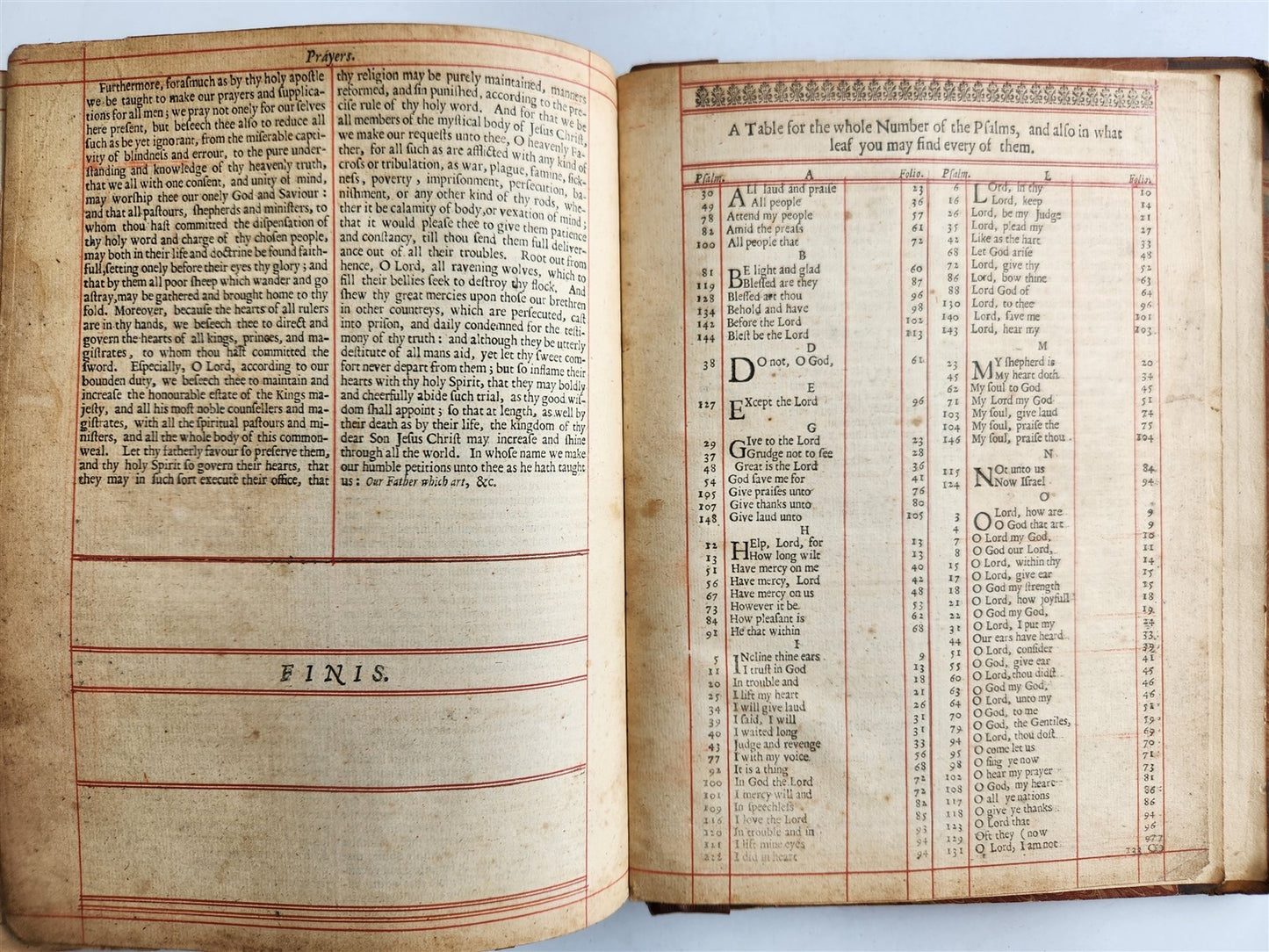 1683 BOOK of COMMON PRAYER w/ PSALMS of DAVID antique in ENGLISH