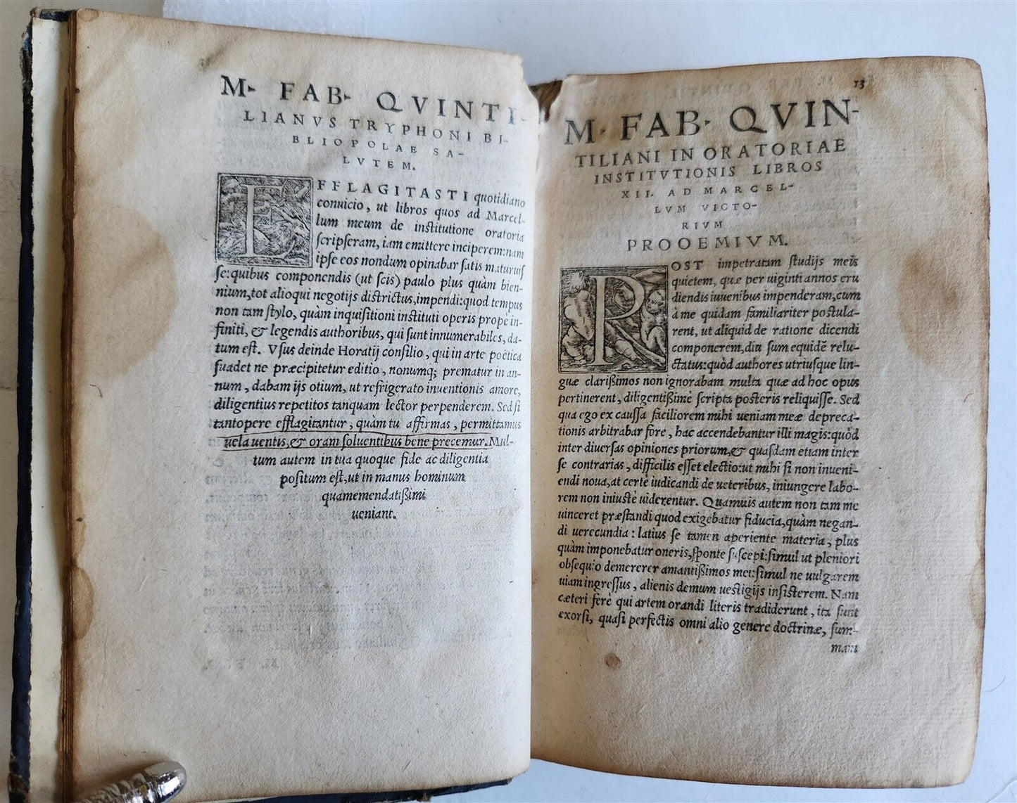 1549 M. Fabii Quintiliani Institutionum oratoriarum antique 16th CENTURY
