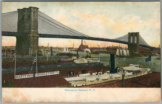 NEW YORK NY BROOKLYN BRIDGE ANTIQUE UNDIVIDED POSTCARD