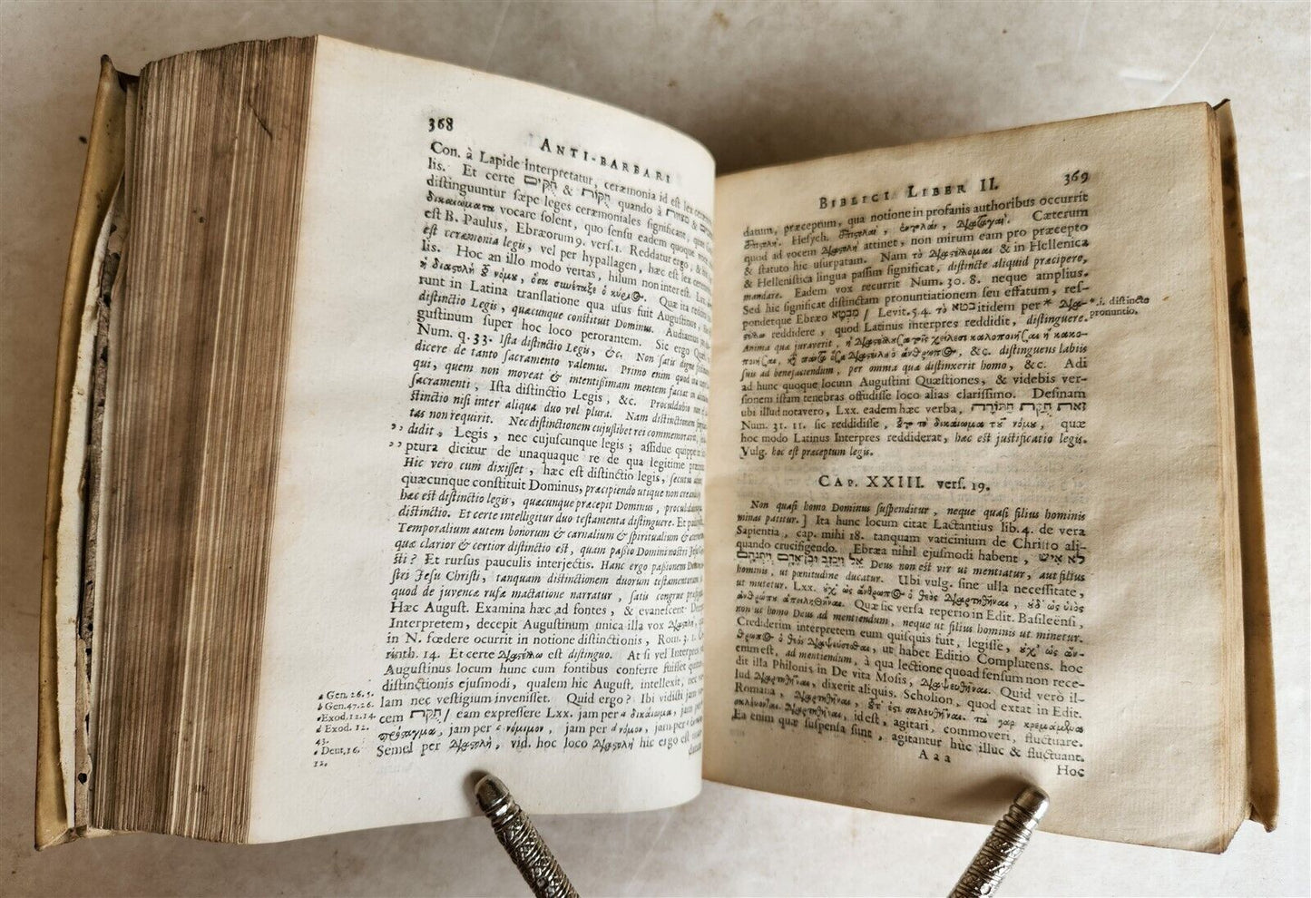 1656 ANTI-BARBARUS BIBLICUS antique VELLUM BINDING