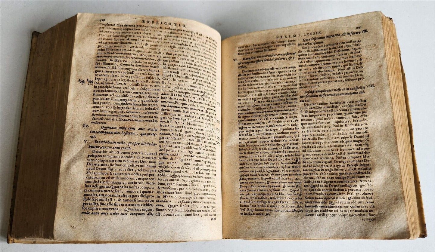 1619 EXPLANATIO in PSALMOS by ROBERT BELLARMINE antique vellum bound