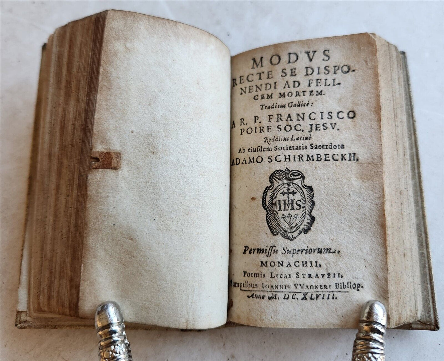 1646 SANCTAE INTENTIONES HAGIOPHILAE TRIBUS antique FABULOUS VELLUM BINDING