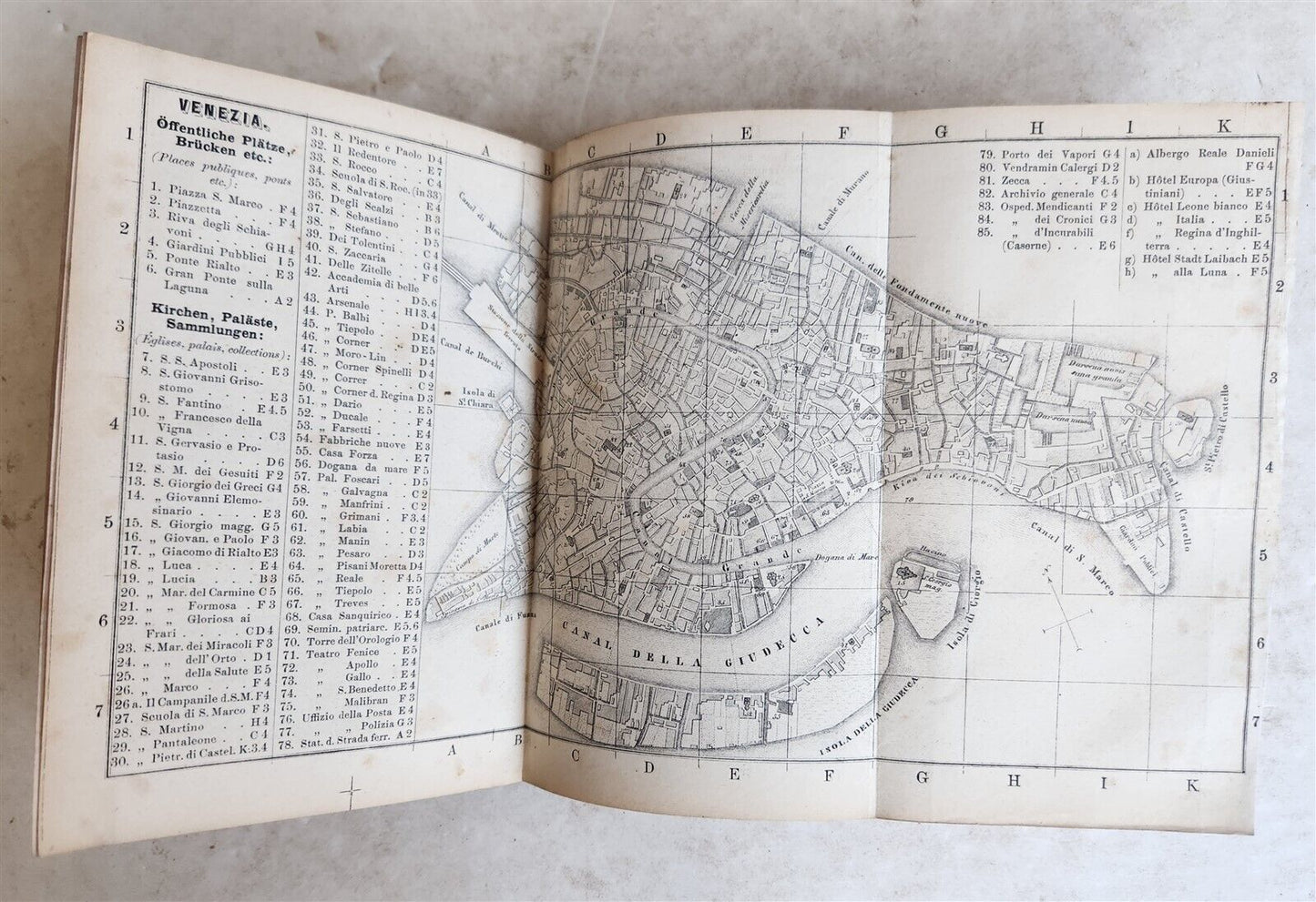 1857 ITALIAN TRAVELLER'S BOOK by Dr.FORSTER in GERMAN antique ILLUSTRATED w/MAPS