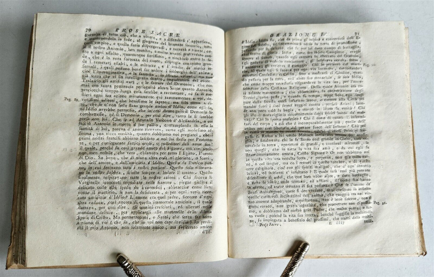1734 PROSE SACRE antique vellum bound in ITALIAN