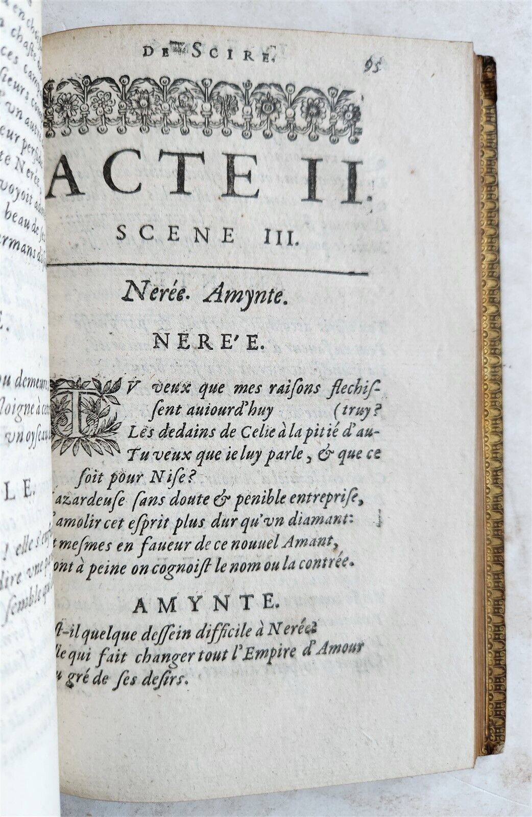 1630 THEATRE PLAY La Fillis de Scire antique IN FRENCH decorative binding