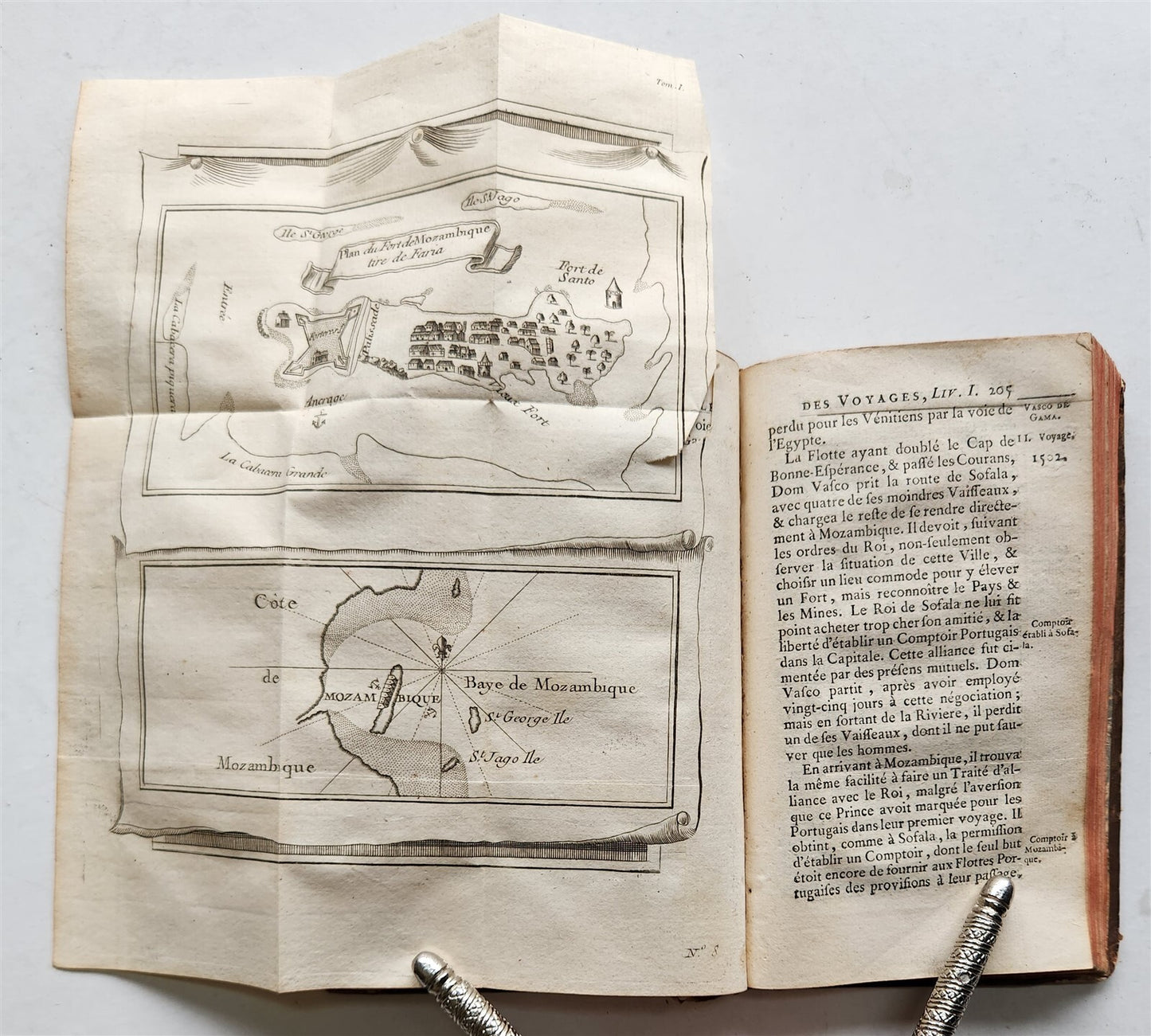 1749 HISTOIRE des VOYAGES VOL.1 antique illustrated TRAVELS to AFRICA & INDIA