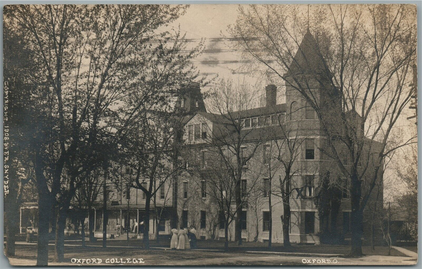 OXFORD OH COLLEGE 1916 ANTIQUE REAL PHOTO POSTCARD RPPC