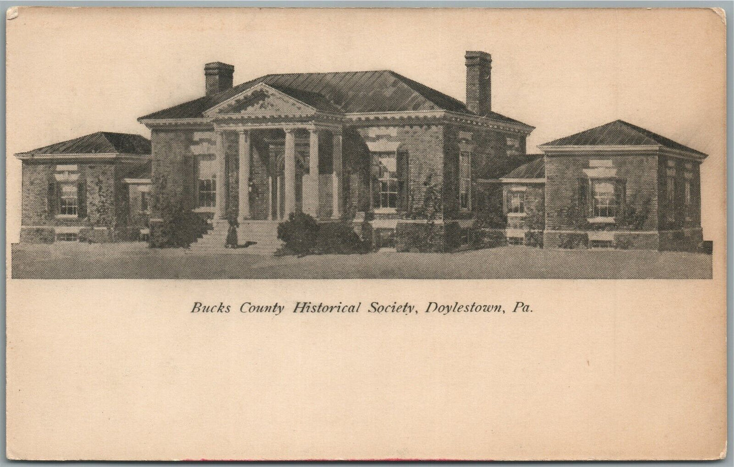 DOYLESTOWN PA BUCKS COUNTY HISTORICAL SOCIETY UNDIVIDED ANTIQUE POSTCARD
