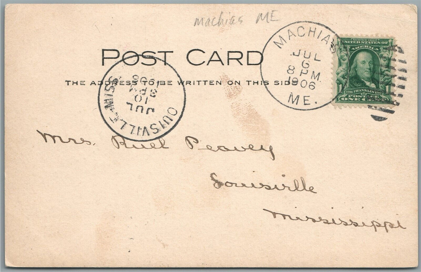 MACHIAS ME CHURCH ANTIQUE REAL PHOTO POSTCARD RPPC