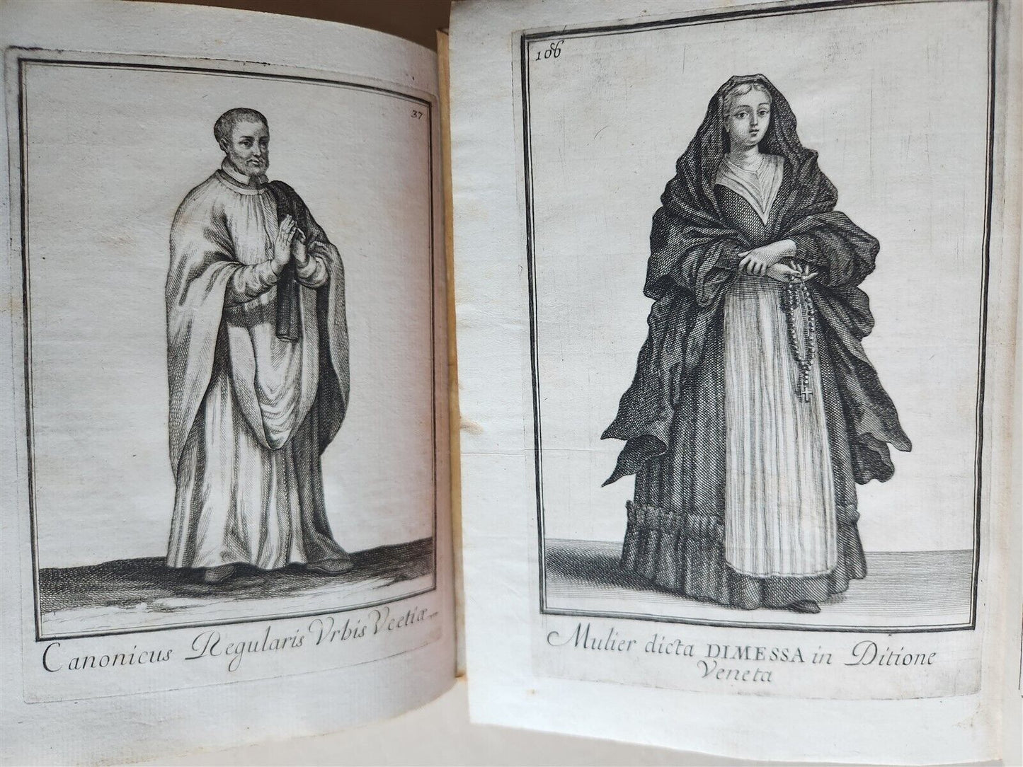 1706 ORDER of MILITANT CHURCH illustrated w/ 244 PLATES 2 VOLS antique VELLUM
